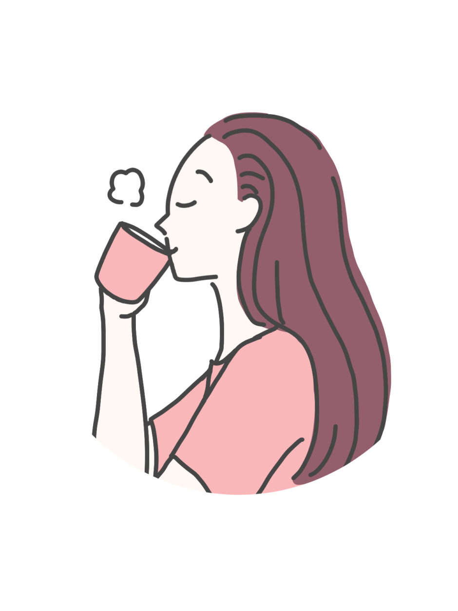 白湯を飲む